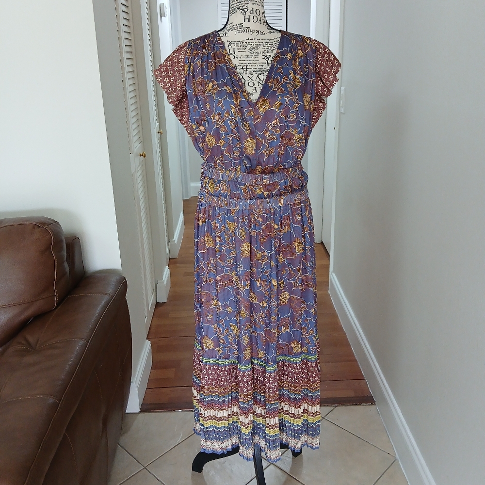 NWT Pookie & Sebastian Emma Border Midi‎ Dress